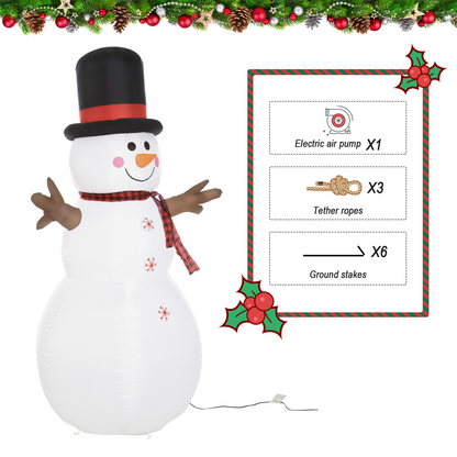 6ft Giant Inflatable Snowman Christmas Deco LED Lights Accessories Cute Family