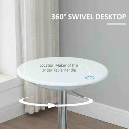 Painted Top Bistro Pub Table Adjustable Swivel Counter Home White