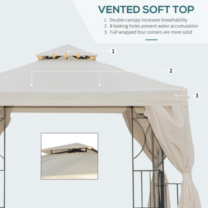 3 x 3m Garden Metal Gazebo Sun Shade Shelter Outdoor Party Tent Outsunny