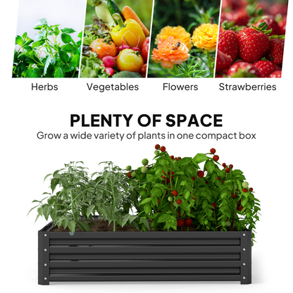 Raised Garden Bed Gardner Frame Outdoor Planter Kit Flower Vegetables Grey