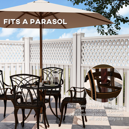 Outsunny 5 PCs Garden Dining Set, Garden Furniture Set, Bronze Tone