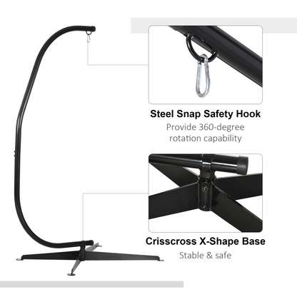 Hammock Chair Stand Only Heavy Duty Metal C-Stand Indoor or Outdoor