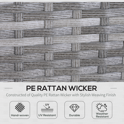 5 Pcs  Rattan Wicker Furniture Patio Dining Table Stool Chaise Lounge Set