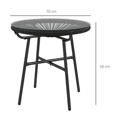 Stylish Rattan Coffee Table with Glass Top for Outdoor Living