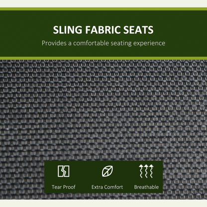 3 Person Steel Swing Chair & Adjustable Canopy - Black Seat