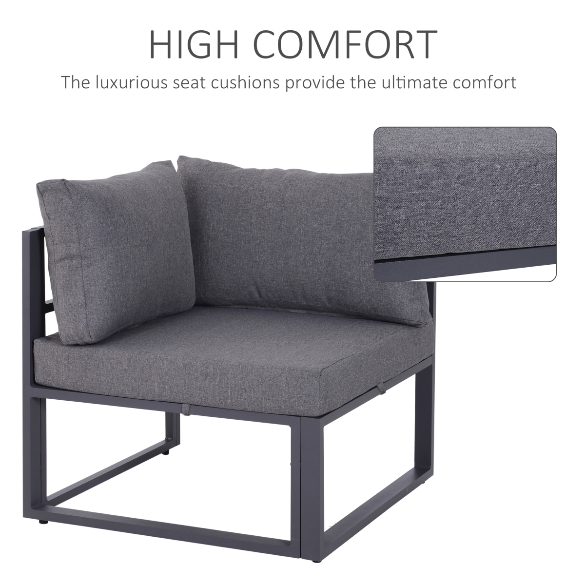 6Pcs Outdoor Sectional Sofa Set Conversation Aluminum Frame Cushion Outsunny