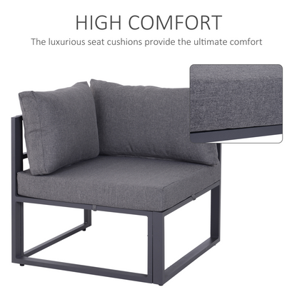 6Pcs Outdoor Sectional Sofa Set Conversation Aluminum Frame Cushion Outsunny