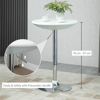 Painted Top Bistro Pub Table Adjustable Swivel Counter Home White