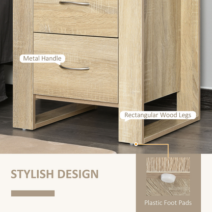 Particle Board 2-Drawer Bedside Table Natural