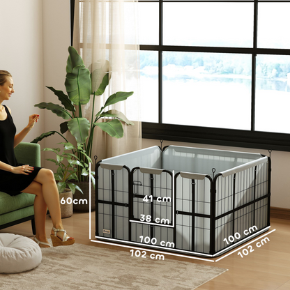 PawHut Dog Whelping Box w/ Washable Pee Pad, Windproof Cloth, Black