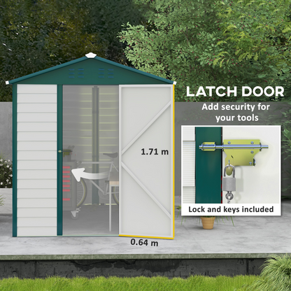 9'x6' Galvanized Metal Garden Shed Tool Storage Shed for Backyard Patio