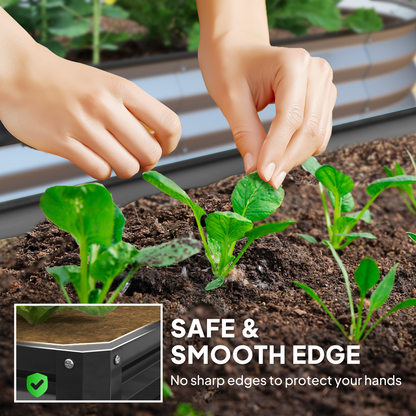 Raised Garden Bed Gardner Frame Outdoor Planter Kit Flower Vegetables Grey