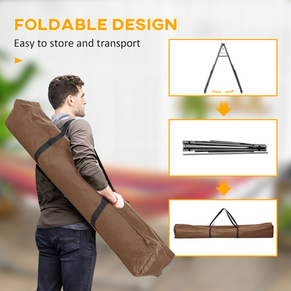 Outsunny Foldable Hammock Stand, 2 in 1 Hammock Net Stand & Clothes Drying Rack