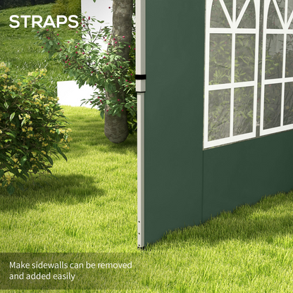 Outsunny Gazebo Side Panels for 3x3(m) or 3x4m Pop Up Gazebo, 2 Pack, Green