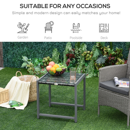 Rattan End Table Side Coffee Desk Outdoor Patio Garden Furniture