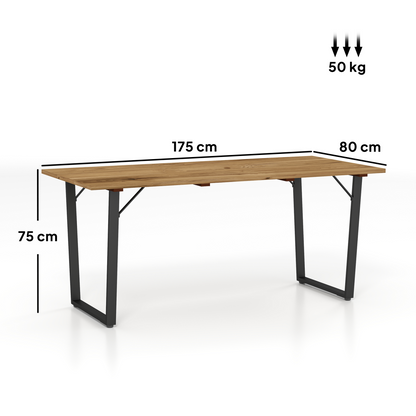 Outsunny Wooden Garden Table for 6 with 5cm Parasol Hole for Balcony Terrace