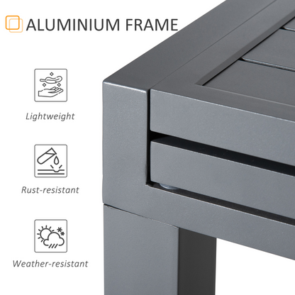 Extendable Garden Table 10 Seater for Lawn Balcony and Backyard Grey Outsunny