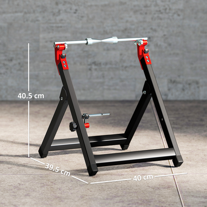 HOMCOM Steel Motorcycle Wheel Balancer Truing Stand with Spoke Wrench, Black