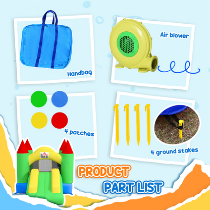 Bouncy Castle with Slide Inflatable Bouncer Kids Jumper Bounce Castle HOMCOM