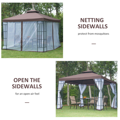 3x3m Gazebo Marquee Metal Party Tent Canopy Pavillion  Steel Frame