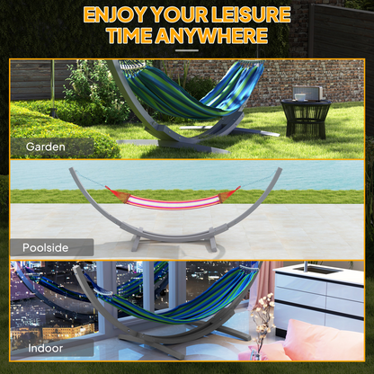 Solid Wood Crescent Arc Hammock Stand - Stylish & Sturdy Home Decor