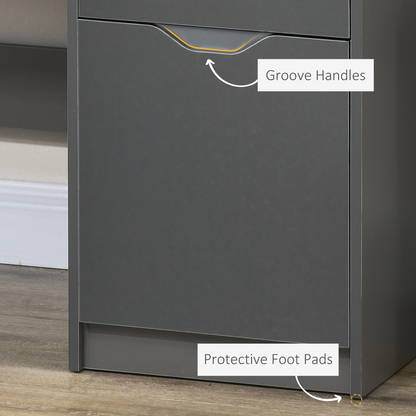 Computer Desk with Drawers, Workstation Grey