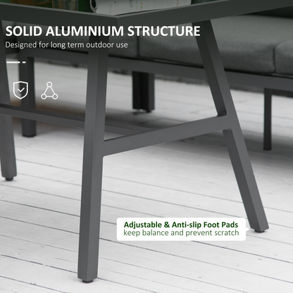 Outsunny 8-Seater Aluminium Garden Dining Sofa Furniture Set with Cushions
