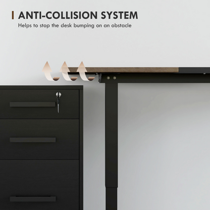 Height Adjustable Electric Standing with 4 Memory Preset Black Vinsetto