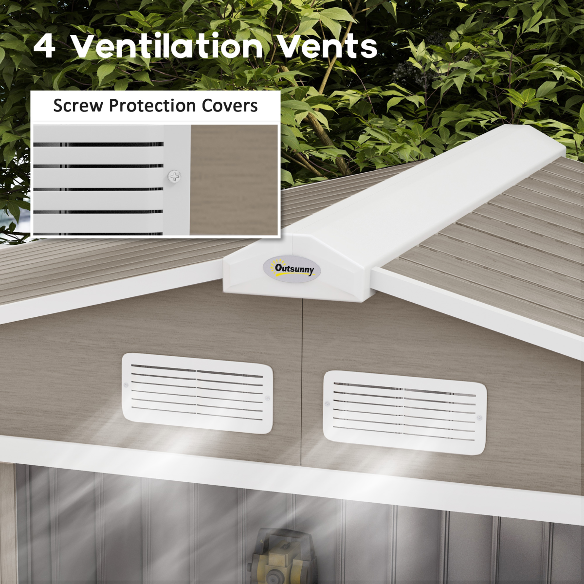 Outsunny Garden Shed with Locking Door, Floor Foundation - Brown