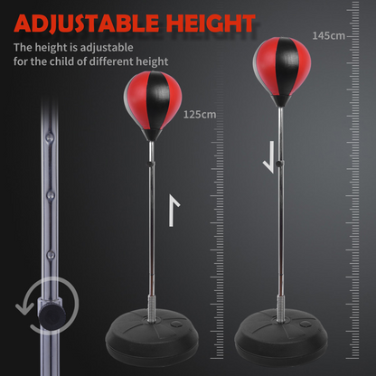 Adjust Kids Training Boxing Punching Ball Bag Boxing Punching w/ Gloves HOMCOM