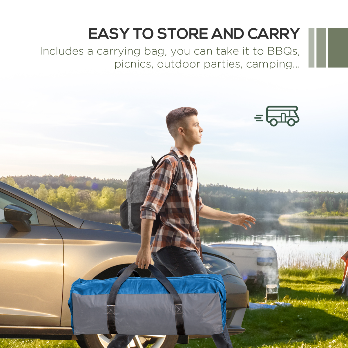 Outsunny Outdoor Gazebo Event Shelter Party Tent for Garden Green