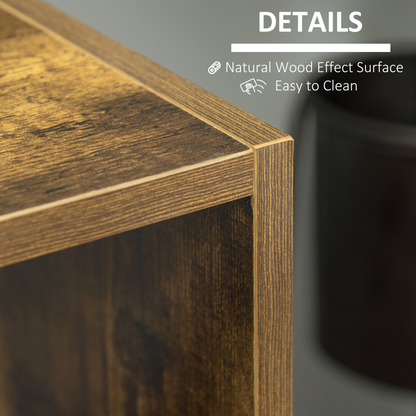 HOMCOM Industrial Style Storage Shelf, Bookcase, Bookshelf, Rustic Brown