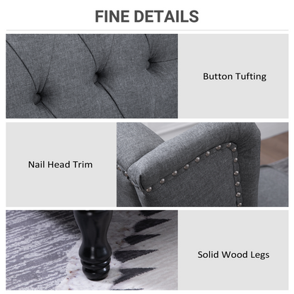 Recliner Armchair for Living Room Fabric Reclining Chair w/ Footrest Light Grey