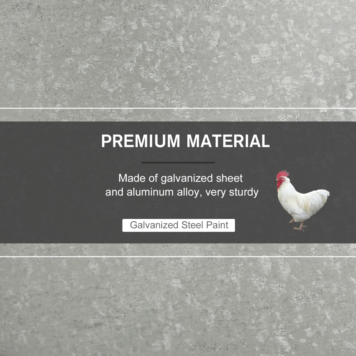 Automatic Chicken Feeder Galvanized Steel Poultry Feeders, 11.5kg of Feeds