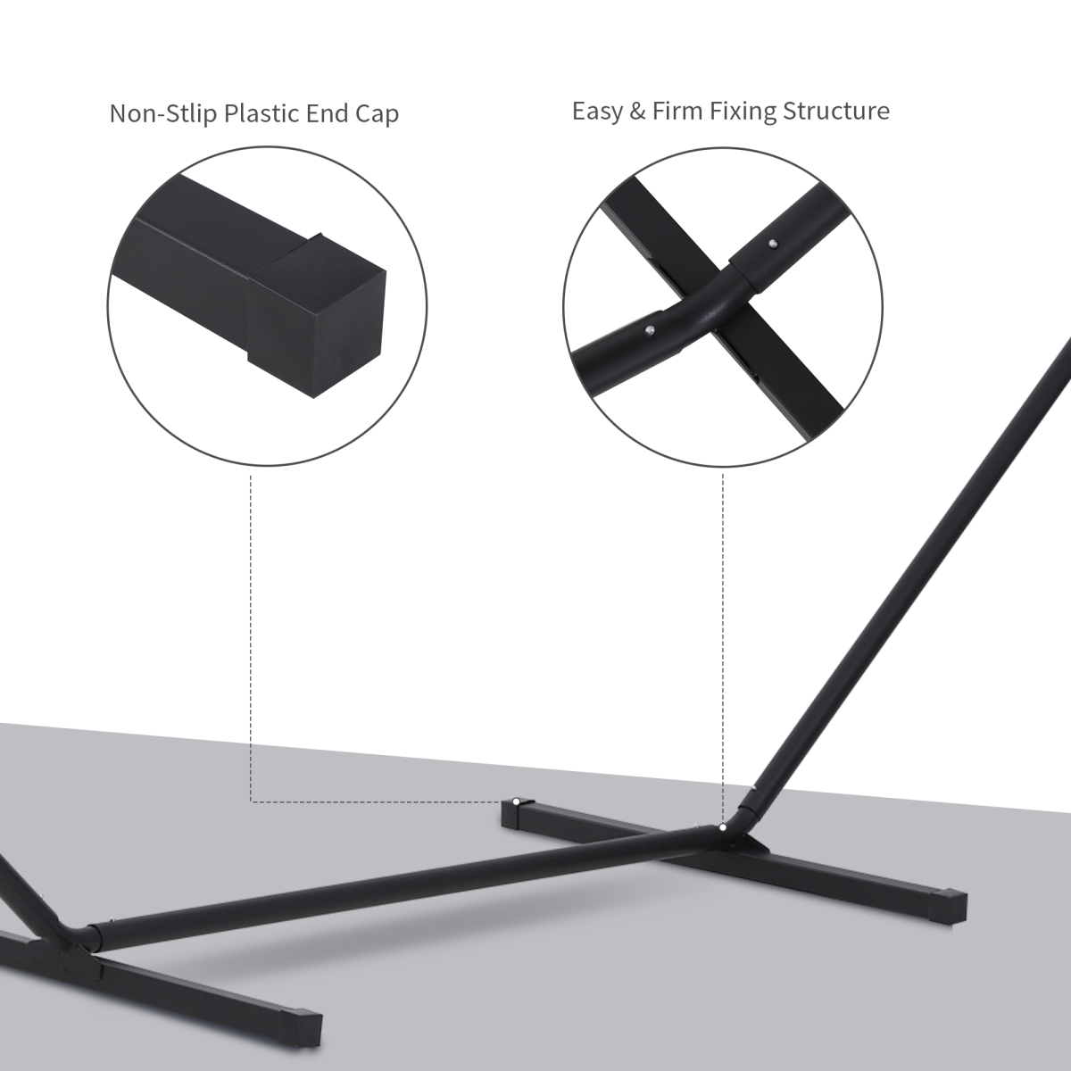 3.6m Long Metal Hammock Stand Frame Replacement Garden Outdoor Patio