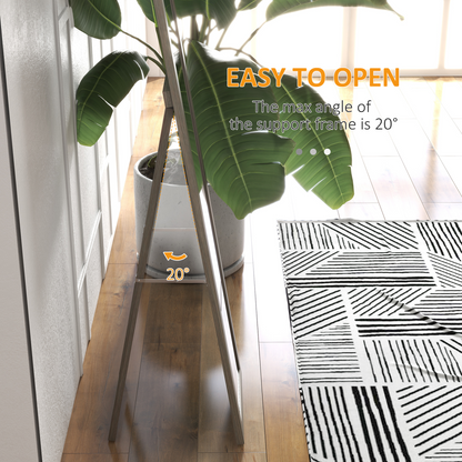 HOMCOM Full Length Mirror, Farmhouse Wall Mirror, Hanging & Freestanding