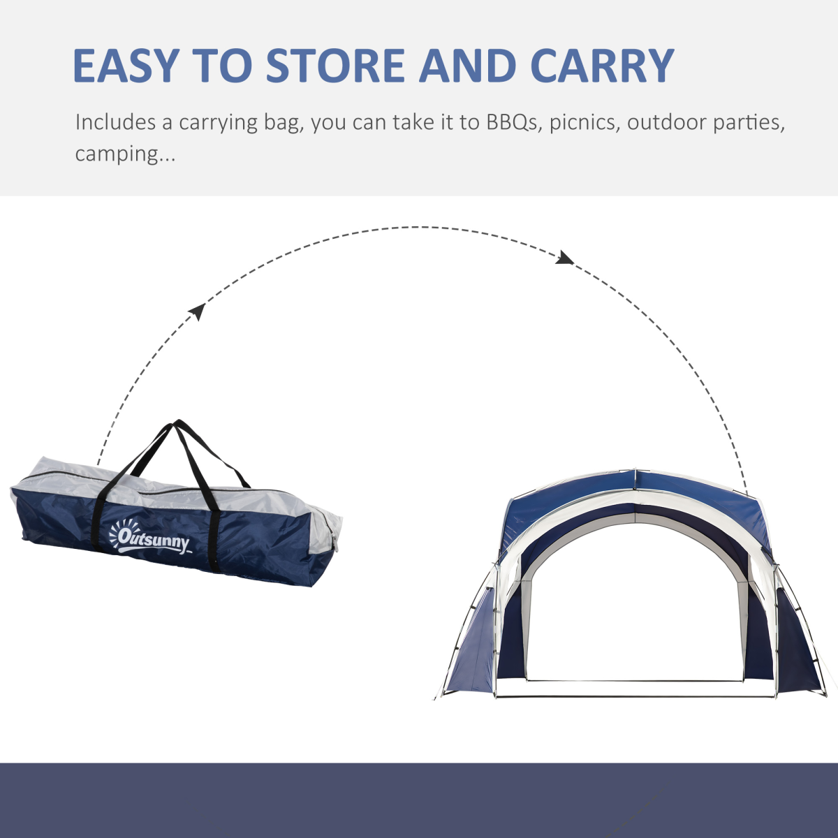 Outdoor Gazebo Event Dome Shelter Party Tent for Garden Blue and Grey
