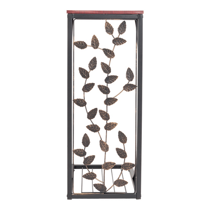 54*30.5*21CM Leaf Pattern Iron Side Table Coffee Table Brown