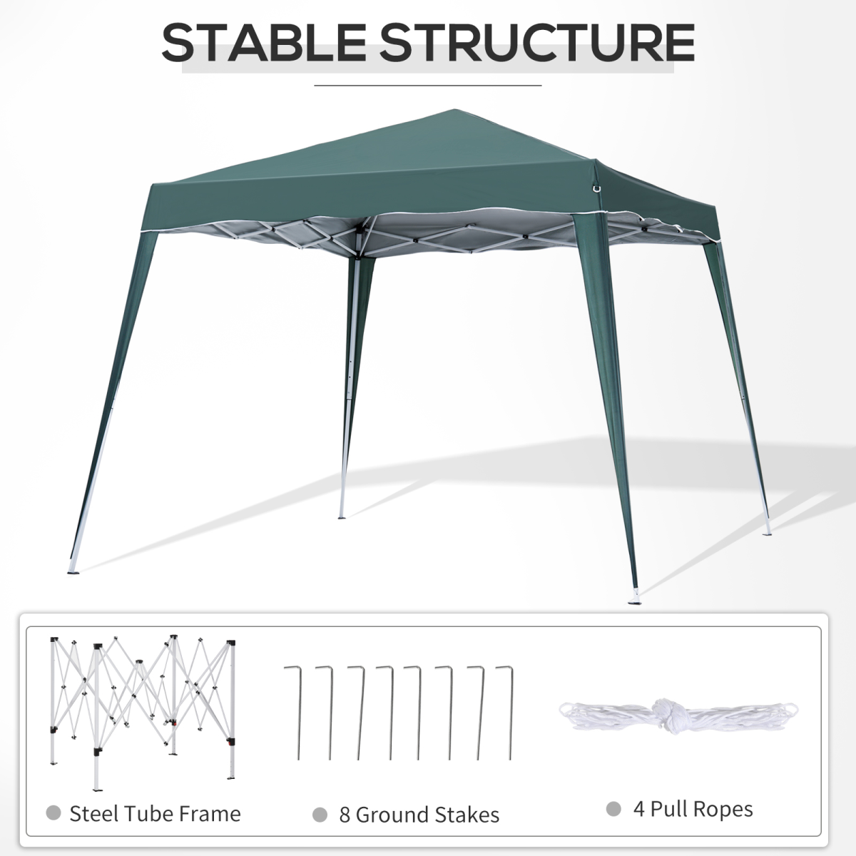 Garden Pop up Gazebo Tent Party Water-resistant 2.5 x 2.5M Green Outsunny