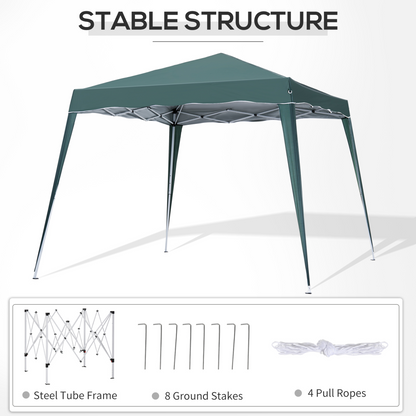 Garden Pop up Gazebo Tent Party Water-resistant 2.5 x 2.5M Green Outsunny