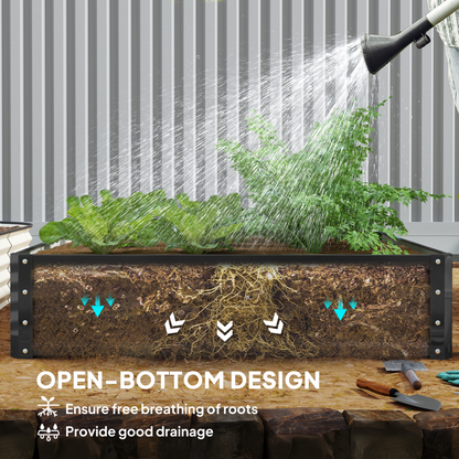 Raised Garden Bed Gardner Frame Outdoor Planter Kit Flower Vegetables Grey