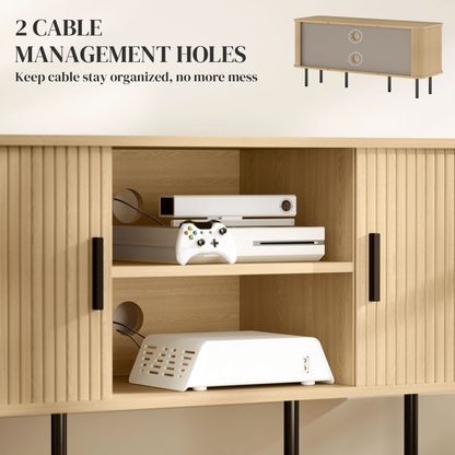 HOMCOM TV Unit for Living Room, TV Stand, Oak Tone