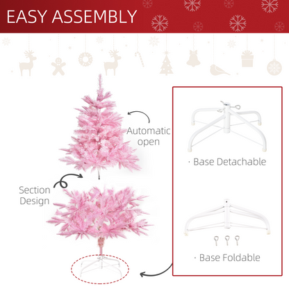 4FT Artificial Christmas Tree Holiday Xmas Automatic Open for Home Party Pink