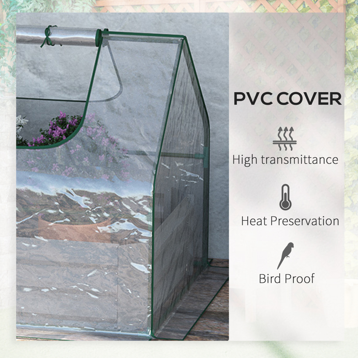 Steel Raised Garden Bed Planter Box Kit with Greenhouse, for Dual Use, Clear