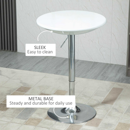 Painted Top Bistro Pub Table Adjustable Swivel Counter Home White