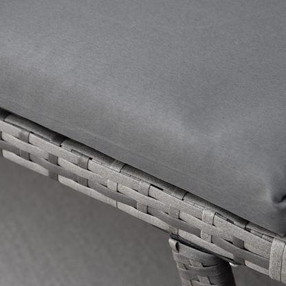 2 in 1 Rattan Folding Daybed Sofa Grey w/Cushion