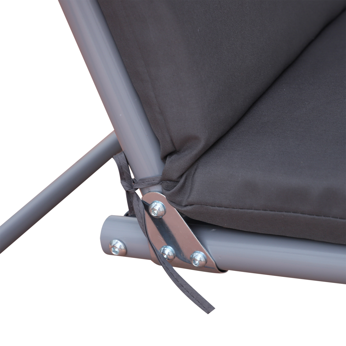 Steel Frame 2-Seater  Swing Chair w/ Table Grey