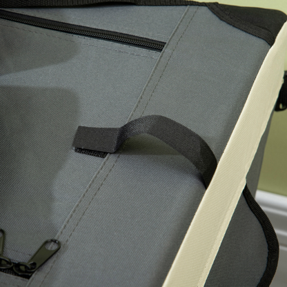 91cm Foldable Pet Carrier w/ Cushion, for Large Dogs and Cats - Grey Pawhut