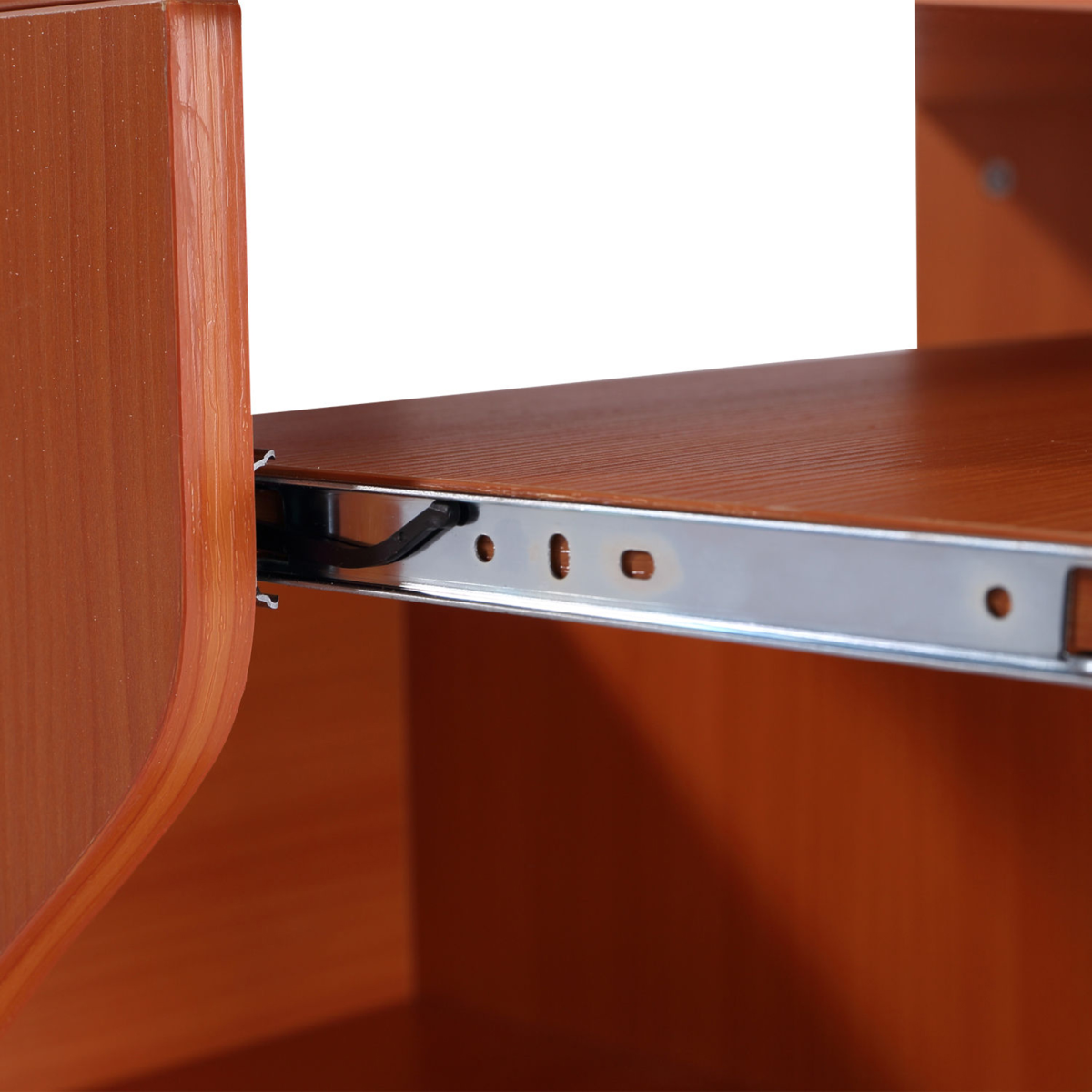 Computer Desk Laptop Writing Table Storage Shelf Workstation Wheels-Cherry Wood