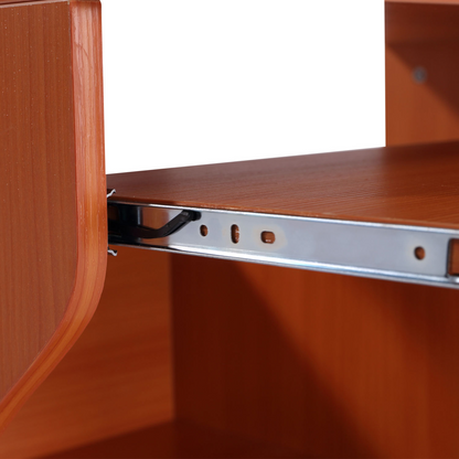Computer Desk Laptop Writing Table Storage Shelf Workstation Wheels-Cherry Wood